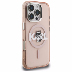 Karl Lagerfeld IML Choupette Sketch Logo MagSafe Ümbris iPhone 16 Pro Max - roosa