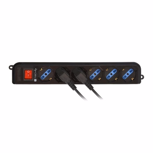 Techly IUPS-PCP-6V – 6 pesaga ja VDE-pistikuga pikendusjuhe, must