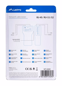 Lanberg NT-0402 network cable tester PoE tester sinine, valge