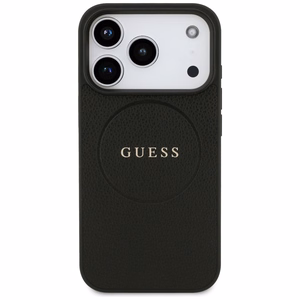 Guess Grained Ring MagSafe ümbris jaoks iPhone 17 Pro - must