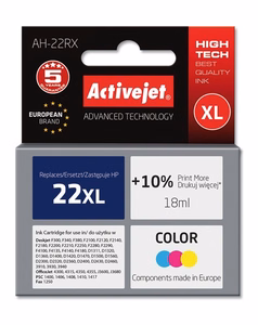 Activejet AH-22RX – kolmevärviline tindikassett, asendab HP 22XL C9352A, 18 ml, Premium