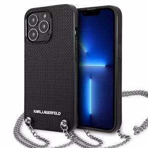 Karl Lagerfeld Leather Textured and Chain Ümbris jaoks iPhone 13 Pro Max 6.7" - must