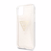 Guess GUHCN58SGTLGO iPhone 11 Pro kuldne/kuldne kõva ümbris Glitter Triangle