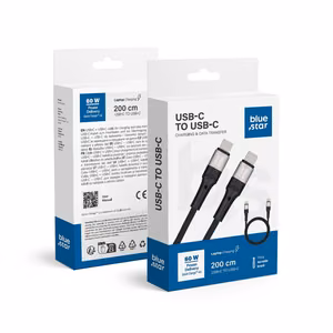 Kaabel USB C do USB C sinine Star 3A 60W PD QC4.0 with braid 2 m TFK-DC-004 must