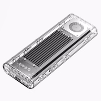 Orico TCM2-G20 M.2 NVME USB-C 3.2 20Gb/s Disk Drive - Silver/Läbipaistev