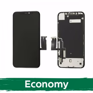 LCD Ekraan Ühildub iPhone XR Must (INCELL koos metal plate / Economy)