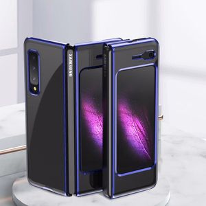 Galvaaniline ümbris kõva ümbris Galvaaniline raam Cover for Samsung Galaxy Fold sinine