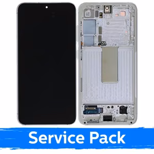 LCD Ekraan Ühildub Samsung S911 S23 Koos Frame / Cream / (Service Pack)