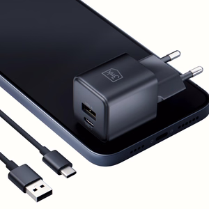 Must 3mk Hyper GaN võrgulaadija, 20 W, QC4+/PD/PPS, USB 1A1C, EL