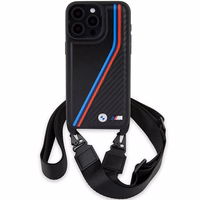 BMW M Edition Carbon Tricolor Lines & Strap ümbris jaoks iPhone 15 Pro Max - must