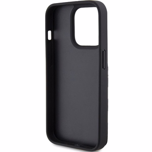 Karl Lagerfeld Saffiano Cardslots and Stand Monogram Choupette Case for iPhone 15 Pro Max - Black