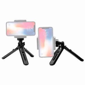 Mini statiivi selfipulga hoidik telefonile, kaamerale ja GoPro, 16-21 cm - must