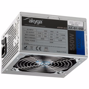Akyga AK-B1-550 toiteplokk 550 W 20+4 pin ATX ATX hall