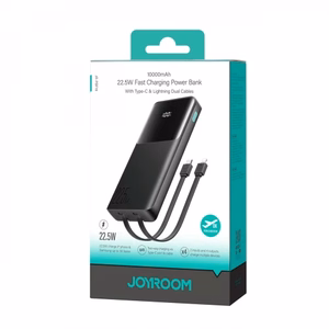 Akupank Joyroom JR-PBF19 must 10000mAh 22.5W (PD / QC3.0) + integreeritud Type-C / Lightning kaablid
