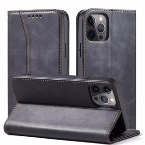 Magnet Fancy Case Case iPhone 12 Pro Max ümbris rahakott kaardihoidja must
