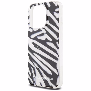 Чехол Karl Lagerfeld IML Zebra Pattern & Cord для iPhone 15 Pro Max - чёрный