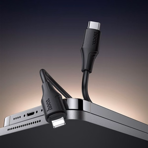 Силиконовый кабель USB C – Lightning Hoco 27W 1 m X124 черный