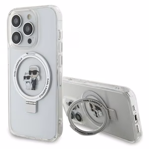 Karl Lagerfeld KLHMP15XHMRSKCH iPhone 15 Pro Max 6.7" valge/valge hardcase Ring Stand Karl&Choupette MagSafe