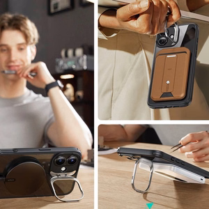 ESR Classic Hybrid Kickstand Halolock MagSafe Ümbris Set + Karastatud klaas jaoks iPhone 16 - must