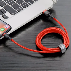 Baseus Cafule USB Lightning кабель 2.4A 1 м (чёрный+красный)