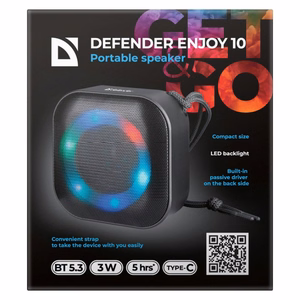 BLUETOOTH kõlar DEFENDER ENJOY 10 3W must