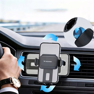 Must 360° klambriga auto ventilatsiooniava hoidik Wozinsky WUS-M1