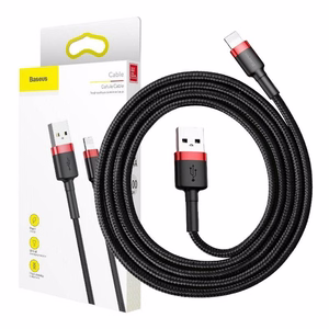 Baseus Cafule USB Lightning Cable 2.4A 1m (Punane+Must)