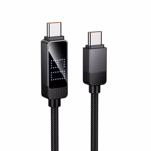 Hoco U154 USB-C–USB-C-kaabel punktmaatriks-LCD-ekraaniga, 3 A, 60 W, 1 m, must
