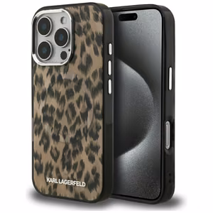 Karl Lagerfeld IML Leopard Pattern MagSafe чехол iPhone 16 Pro Max - коричневый