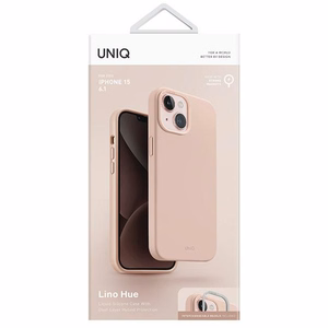 Uniq Lino Hue Magclick Charging ümbris jaoks iPhone 15 - roosa