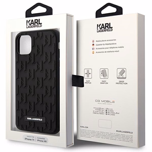 Karl Lagerfeld KLHCN61RUPKLPK 3D Monogram ümbris seadmele iPhone 11 / XR 6.1", must
