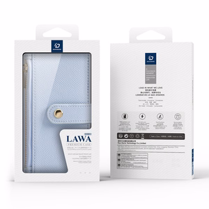 Dux Ducis Lawa Leather Ümbris jaoks iPhone 16 Pro Max with Detachable Magnetic Wallet - Sinine