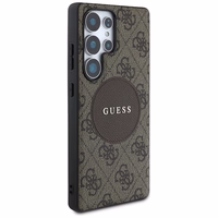 Guess 4G Round Patch Classic Logo MagSafe Ümbris jaoks Samsung Galaxy S25 Ultra Brown