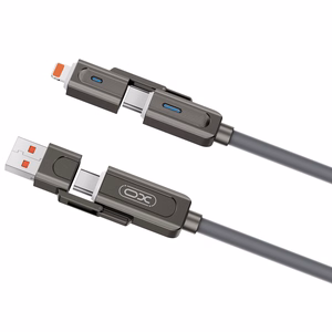 XO kaabel NB275 4w1 USB-C - Lightning + USB - USB-C 60W 1,0m szary