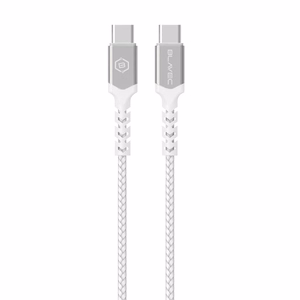Blavec Kaabel Raptor braided - Type C to Type C - PD 60W 3A 0,25 metres Apple CarPlay/Android Auto (CRA-CC3WS025) valge-hõbedane