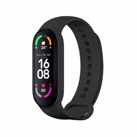 Silikoon strap jaoks XIAOMI Mi Band 5 / 6 / 7 must (01)