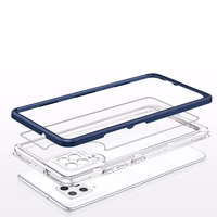 Läbipaistev 3in1 ümbris Samsung Galaxy A42 5G Frame Gel Cover Sinine