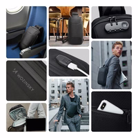 Wozinsky Premium Single Shoulder Anti-Theft City Backpack koos Organizer and USB - must