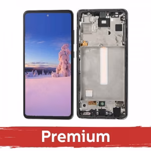 LCD Ekraan ühilduv Samsung A528 A52s raamiga / Awesome Black / OEM