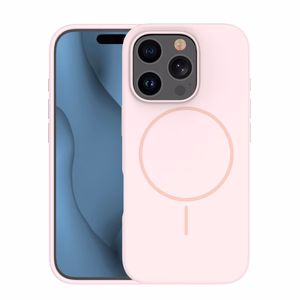 Silicone Thin Mag ümbris jaoks iPhone 15 Pro Max 6,7" light roosa