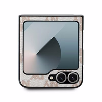 DKNY Checkered Pattern Printed Stripes Ümbris jaoks Samsung Galaxy Z Flip 6 - Roosa