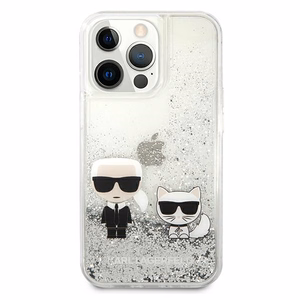 KARL LAGERFELD ümbris jaoks IPHONE 13 Pro KLHCP13LGKCS (Liquid Glitter K&C) hõbedane