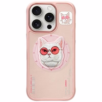 Nimmy Glasses Cool Cat MagSafe Ümbris jaoks iPhone 16 Pro - Roosa