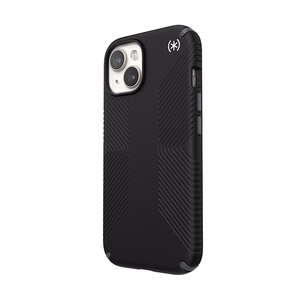 Speck Presidio2 Grip MagSafe ümbris seadmele iPhone 17e / 16e / 15 / 14 / 13, must kiltkivihallide detailidega