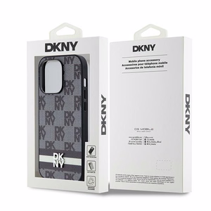 DKNY Leather Checkered Mono Pattern & Printed Stripes iPhone 14 Pro Ümbris - Must