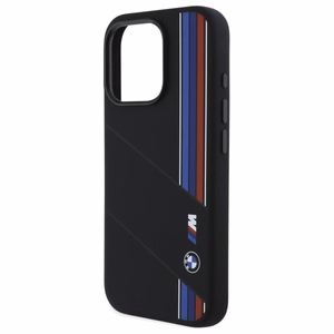 BMW Silicone Cut Tricolor Lines MagSafe Ümbris jaoks iPhone 16 Pro Max - must