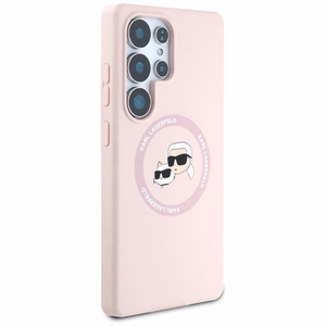 KARL LAGERFELD ümbris jaoks SAMSUNG S25 Ultra KLHMS25LSKCHTCP (Magnetic Silicone Double Heads) roosa