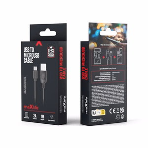 Maxlife кабель USB - microUSB 1,0 м 2A черный