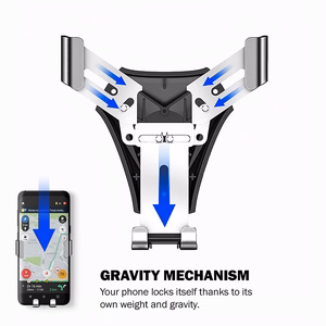 Crong Gravity Auto-Clip raskusjõul töötav auto telefonihoidik 4.7–6.5" telefonidele, must