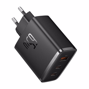 Wall laadija Baseus OS-Cube Pro 2xUSB-C + USB, 65W (must)